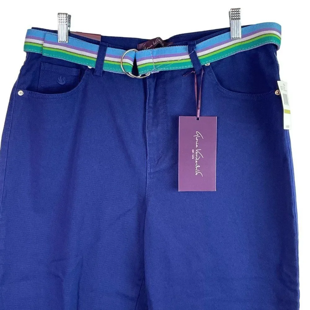 Gloria Vanderbilt Amanda Capri Jeans Blue Pants Cuffed Size 14 - Picture 3 of 10